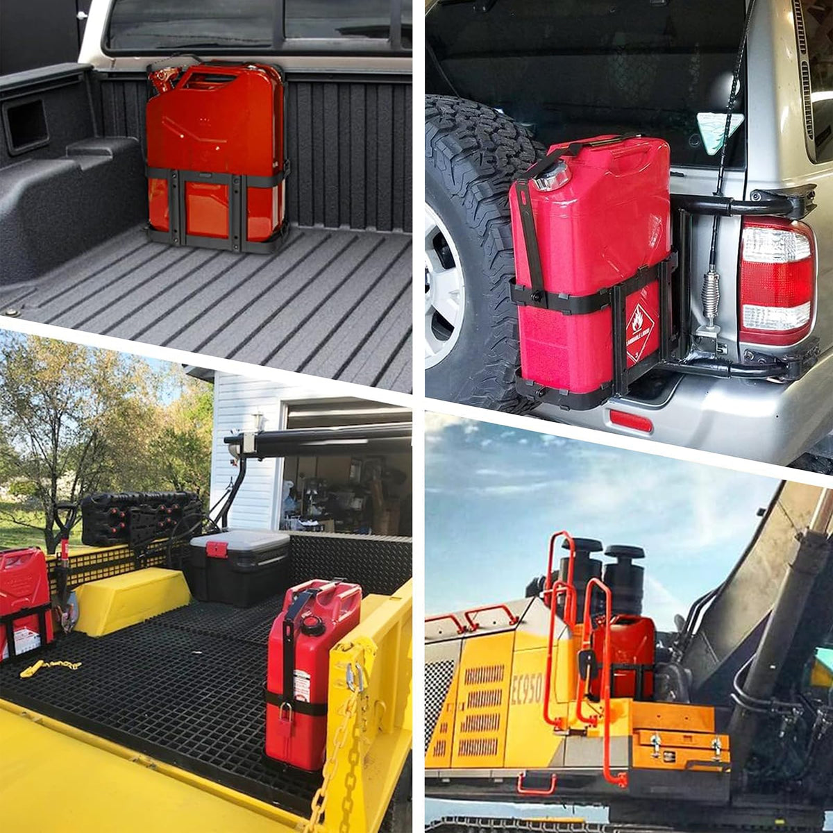 Mayouko size comparison on truck bed illustrating space-saving mounting benefit