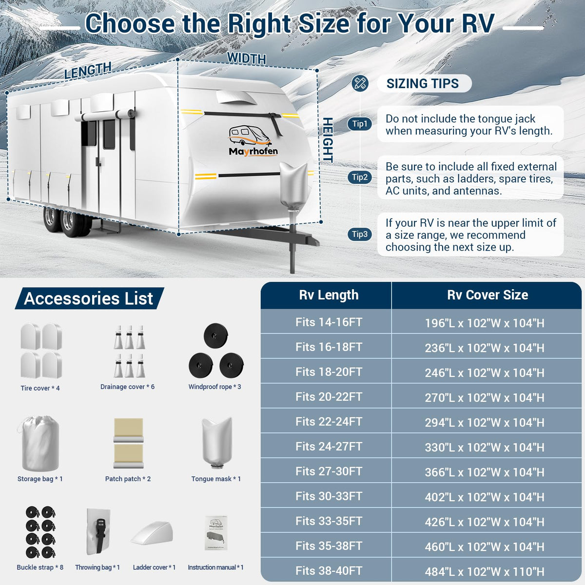 Mayrhofen cover on trailer in driveway for long-term storage protection