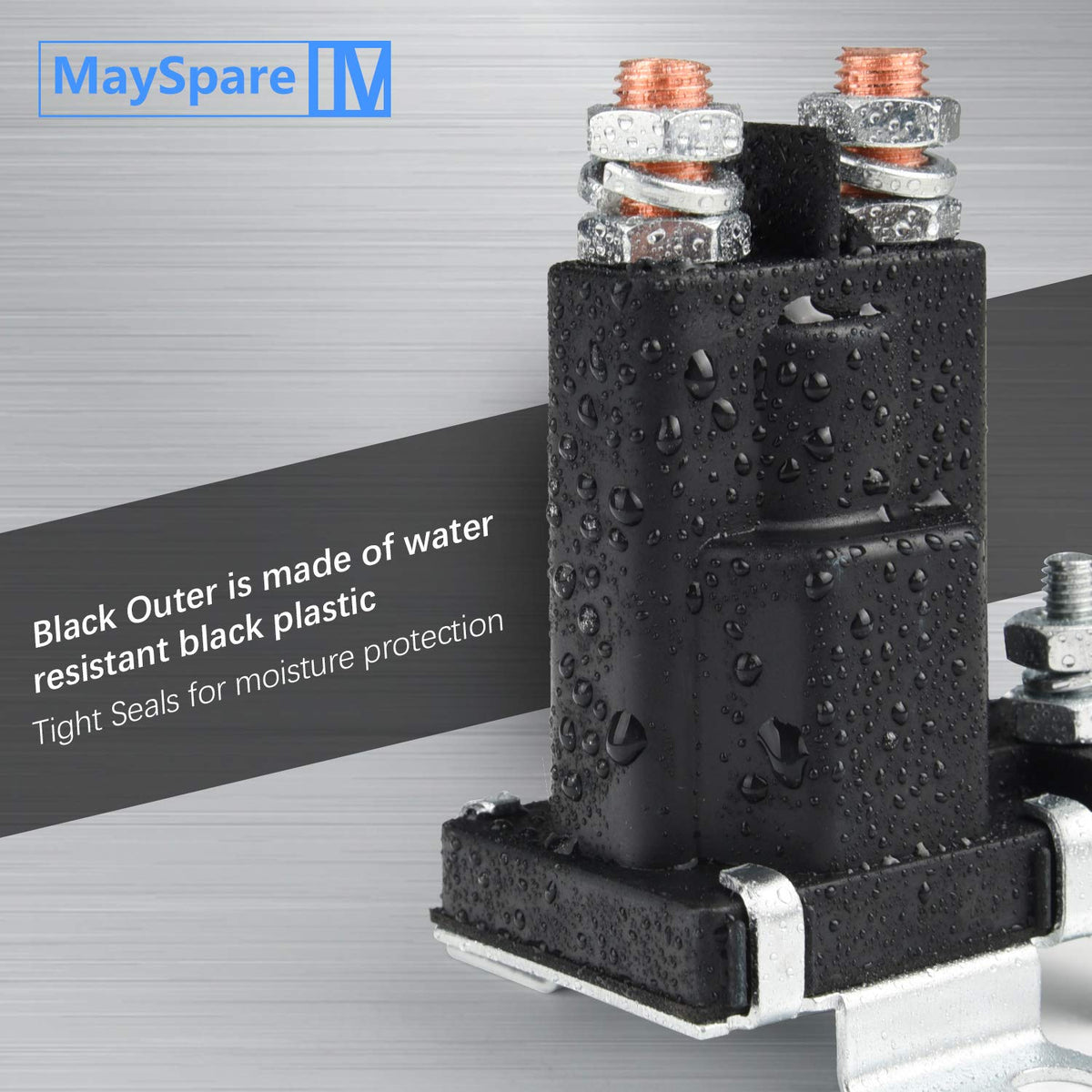 MaySpare label and spec plate visible showing readable ratings benefit