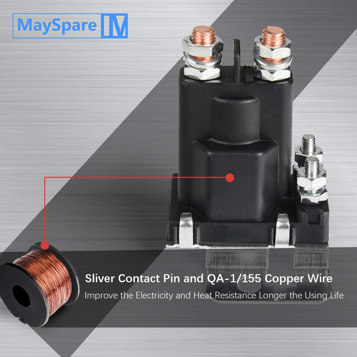 MaySpare relay mounted in a vehicle compartment showing tidy installation benefit