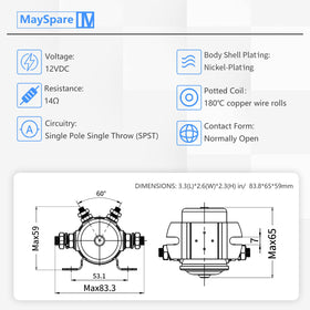 MaySpare side bracket mount with hole spacing shown for easy installation