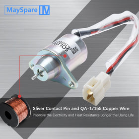 MaySpare solenoid beside ruler showing dimensions for accurate size comparison