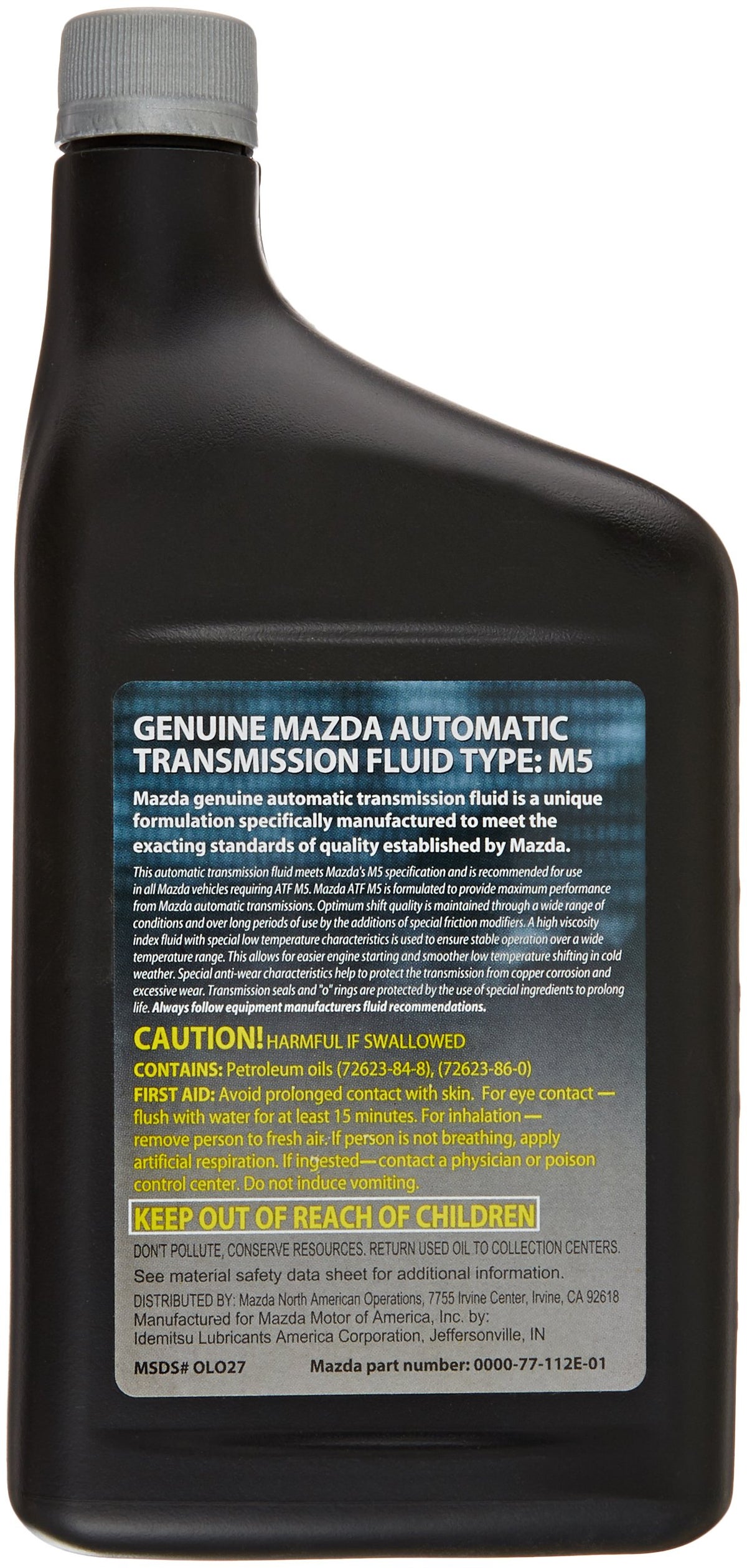 Mazda transmission fluid close-up pour spout illustrating clean, easy topping benefit
