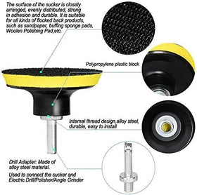 MB Stone Care pad attached to drill polishing a countertop, fast results