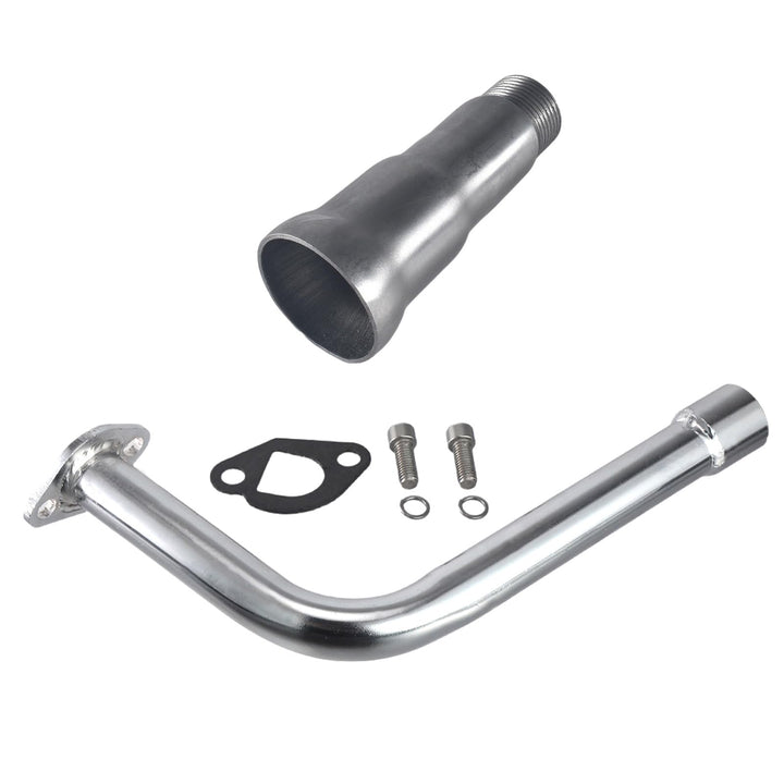 MBGYL front view of exhaust showing sleek electroplated finish and fit