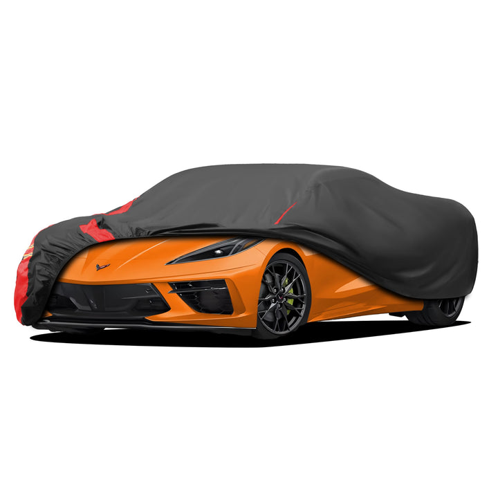 MBLCOOVERS front view of Size C1 cover protecting coupe, shows fit and protection