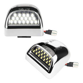 MbuyDIY front view chrome license plate light showing polished finish and modern look