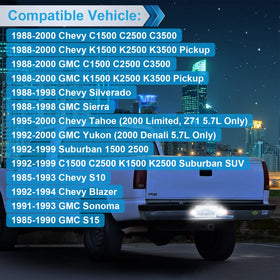 MbuyDIY rear truck night scene showing modern white 6000K lighting effect