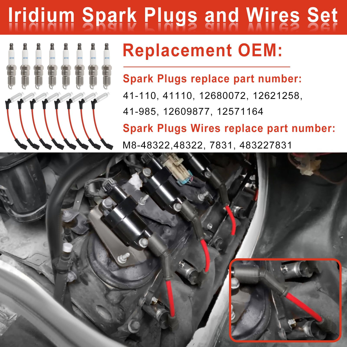 MCCKLE iridium spark plug close-up highlighting durable center electrode for longer service life