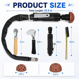MCCKLE full kit accessories spread with chucks, connectors, roller and scraper for complete repairs