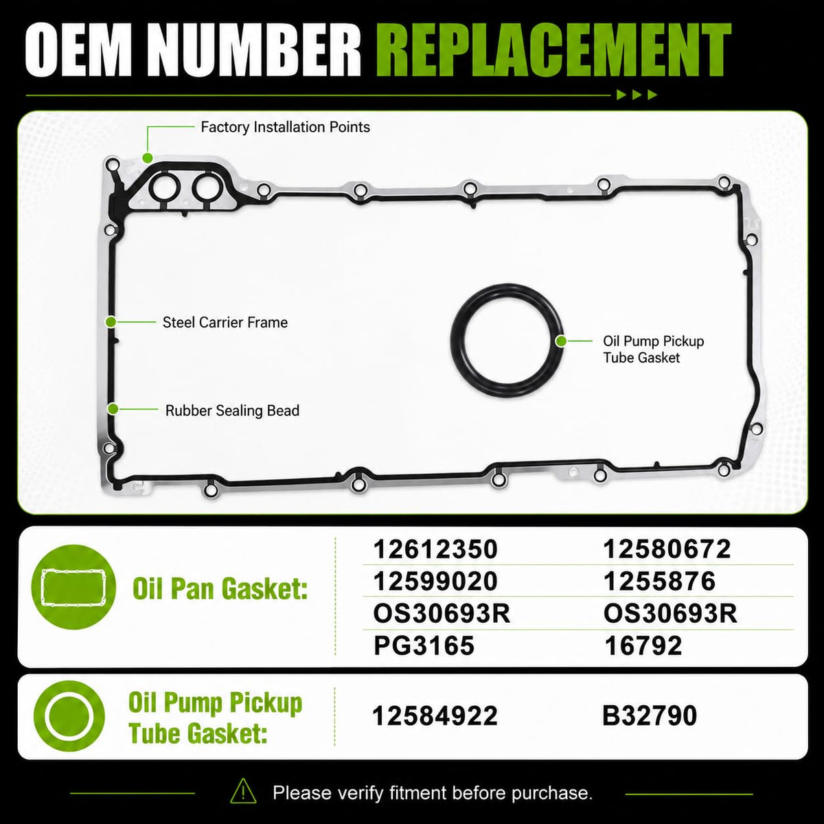 MCCKLE B32790 oil pump pickup tube gasket close-up showing seal quality
