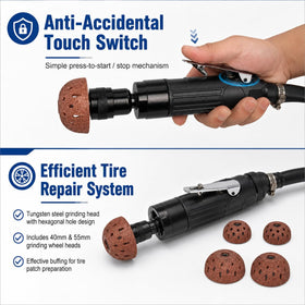 MCCKLE speed control and platen switch detail for precise RPM adjustments and safer handling