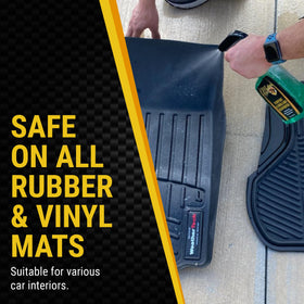 McKee's 37 spraying on a rubber mat demonstrating easy application and cleaning