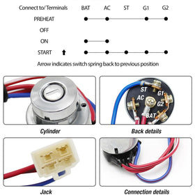 MDEOOSKY ignition switch next to ruler to show compact size and easy installation