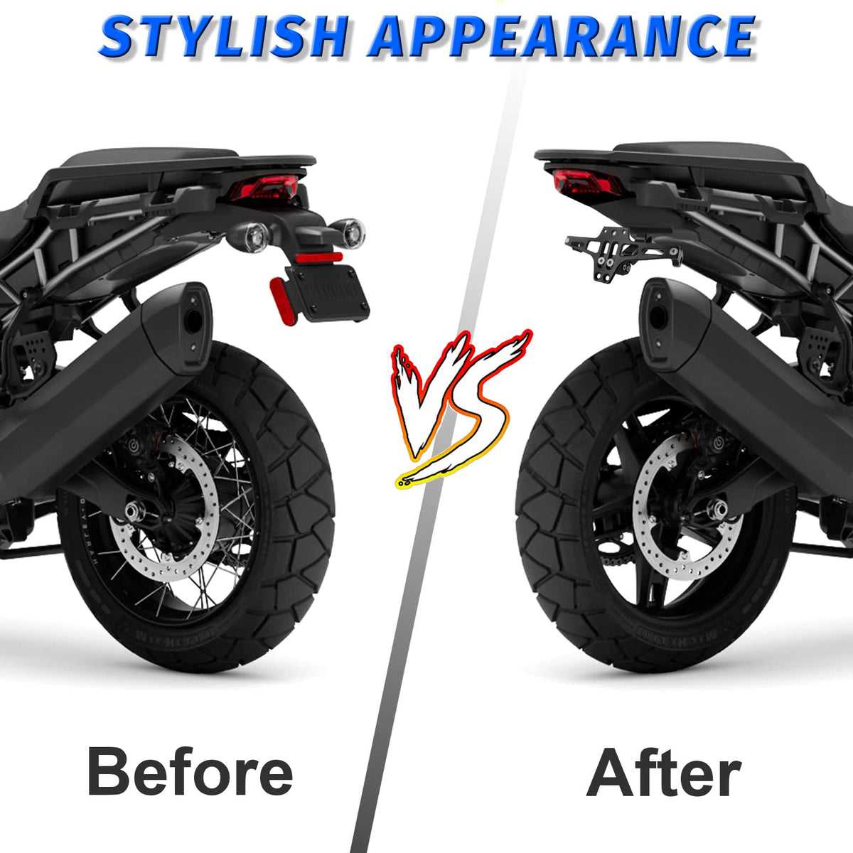 MDPROMCP installed on motorcycle tail demonstrating low-profile styling benefit