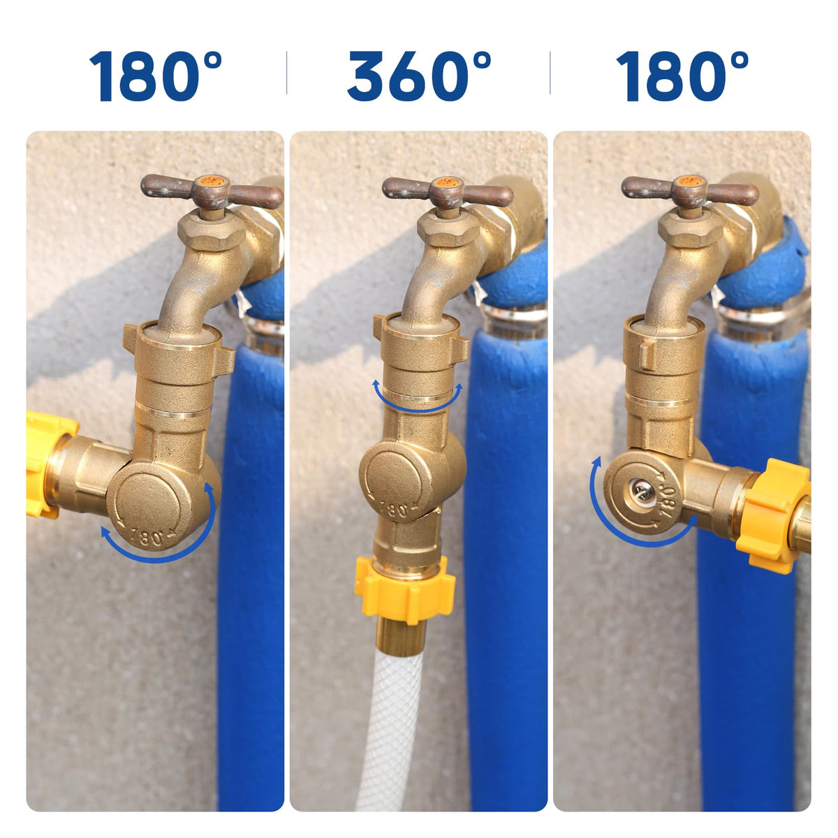 MEASUREMAN attached to a washing machine inlet showing universal fit and leak prevention