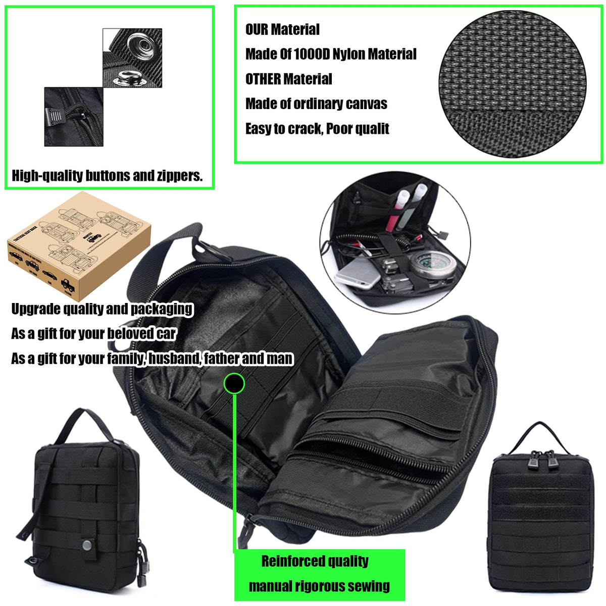 MEAUTELE installed on car seatback demonstrating universal vehicle fit