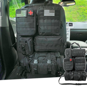 MEAUTELE front view of seat organizer showing full storage and quick access