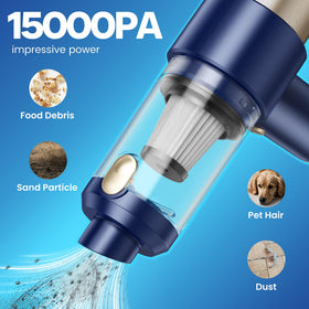 Mecanto close-up of included nozzles and HEPA filter, flexible cleaning benefit