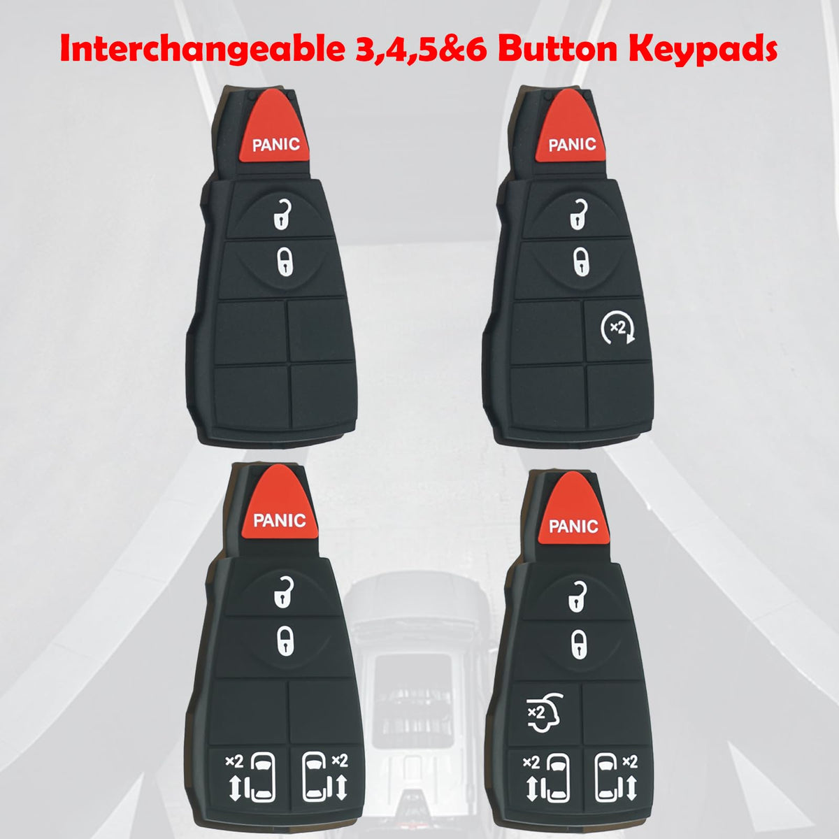 MechanMagic set of 3, 4, 5, 6 button keypads illustrating versatile configuration options