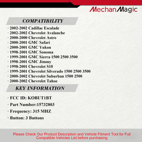 MechanMagic back label with FCC ID visible to confirm vehicle fitment benefit