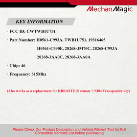 MechanMagic close-up of buttons and FCC label for easy part verification