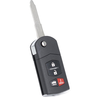 MechanMagic front view of replacement key fob showing buttons and flip key for easy replacement