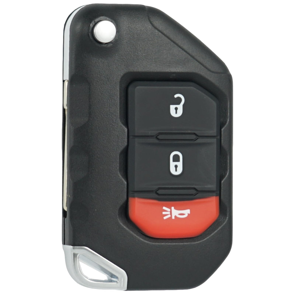 MechanMagic front view key fob showing button layout and easy access benefit