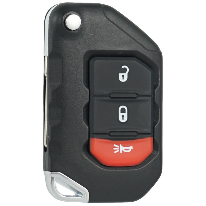 MechanMagic front view key fob showing button layout and easy access benefit