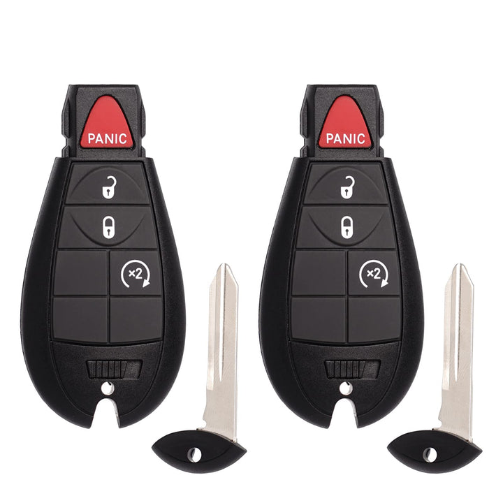 MechanMagic front view of two fobs showing button layout for easy replacement