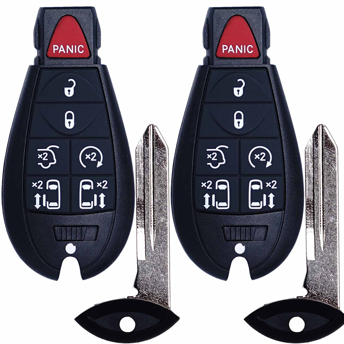 MechanMagic front view of replacement key fob showing buttons and housing, clear compatibility benefit
