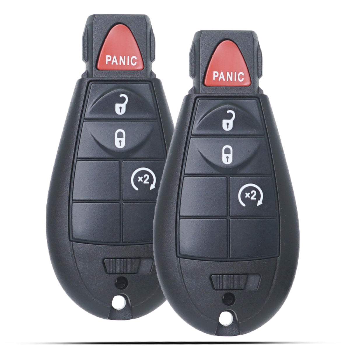 MechanMagic front view of two remotes showing matching Jeep buttons and reliable replacement