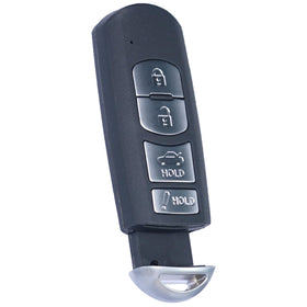MechanMagic remote placed near Mazda dashboard to show compatibility and convenience
