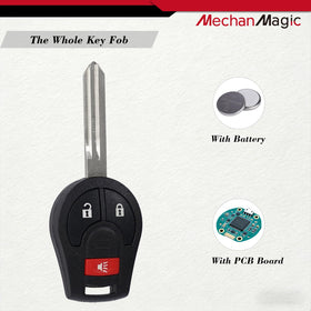 MechanMagic remote next to car key for scale helps confirm size and fit
