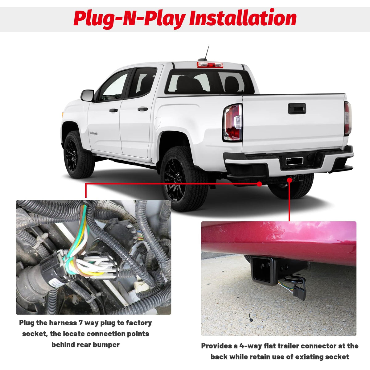 MECMO adapter plugged into a truck factory 7-way socket demonstrating plug-and-play installation