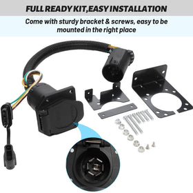 MECMO 7-blade connected to camper trailer preserving brake and auxiliary power