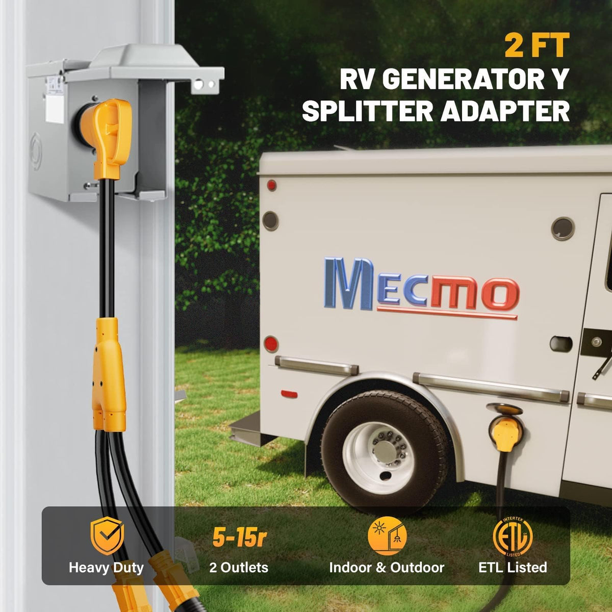 MECMO detail of dual 5-15R household receptacles providing two grounded outlets