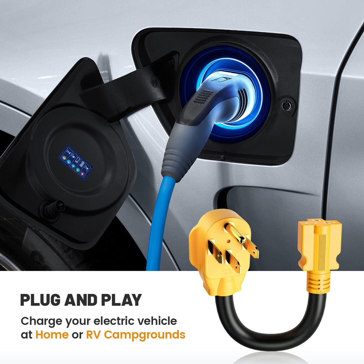 MECMO connected to RV generator outlet enabling tool and appliance power