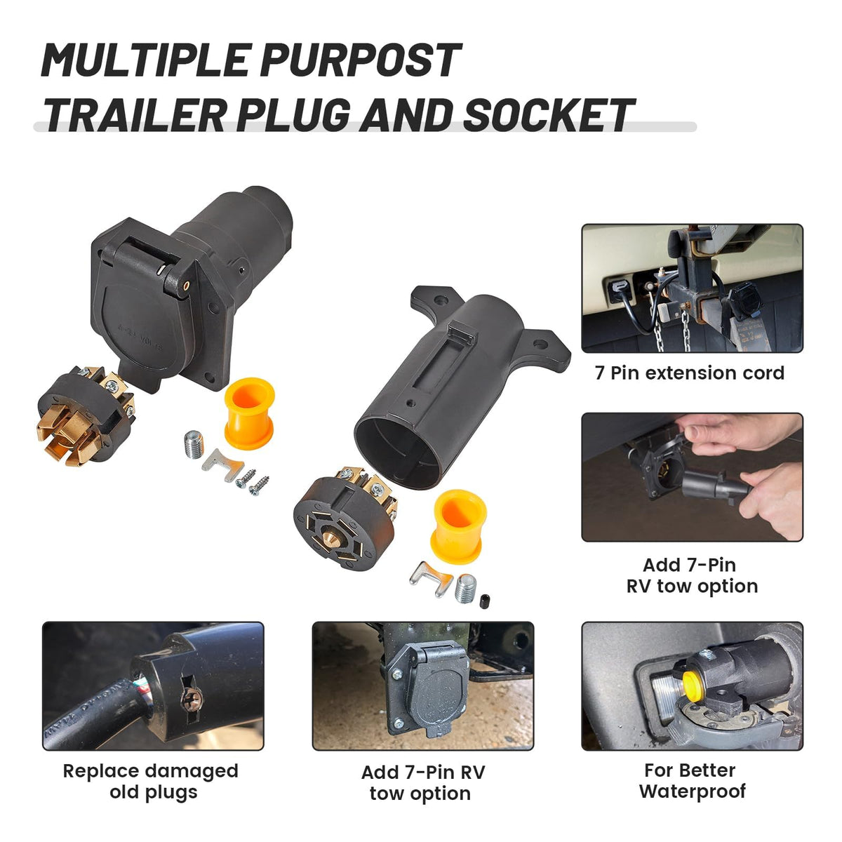 MECMO connector in use linking truck to trailer for full lighting circuits