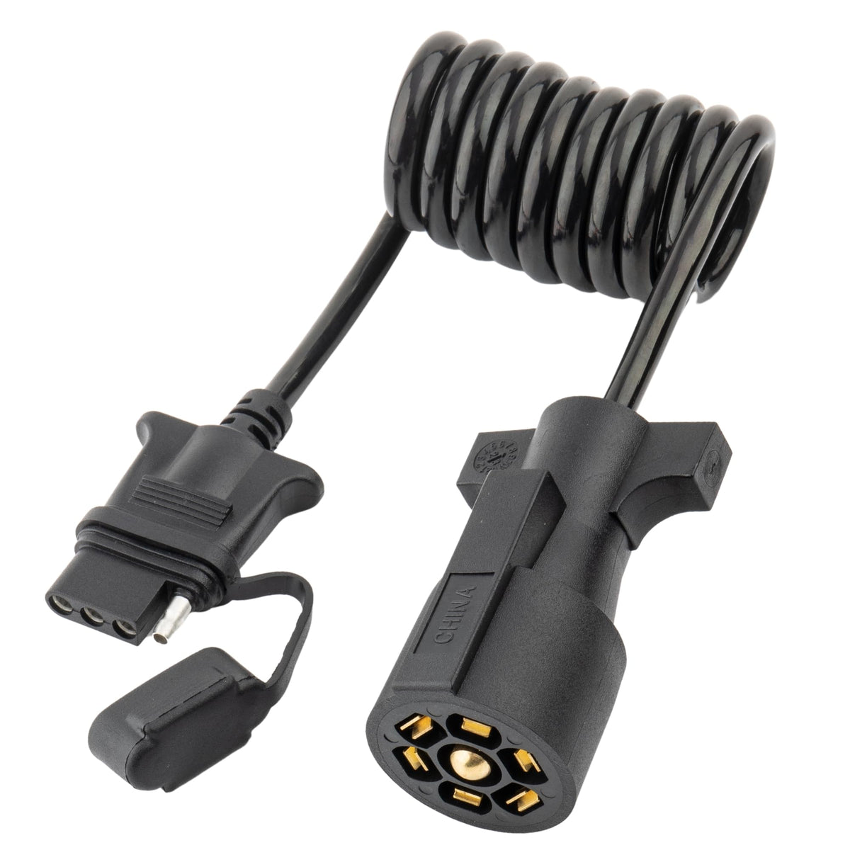 MECMO 7-way blade front connector showing secure fit and durability