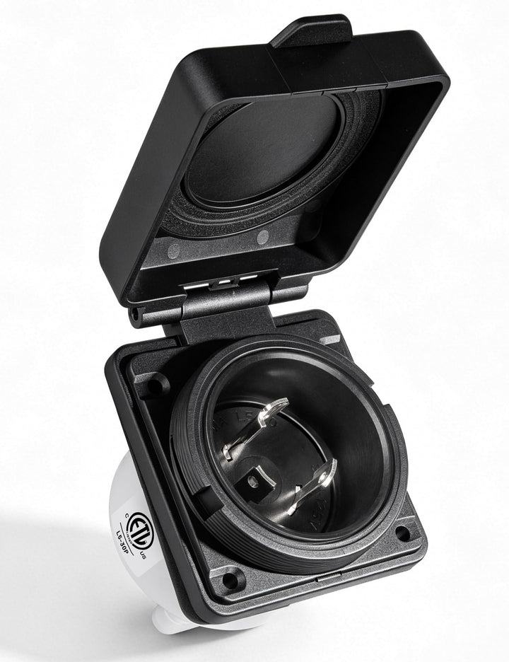 MECMO front flanged inlet showing secure flush mount and neat finish