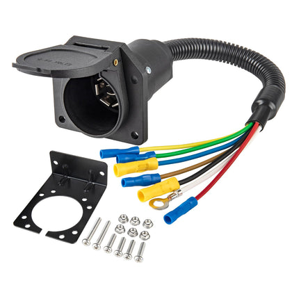 MECMO front socket view showing durable connector for reliable trailer power