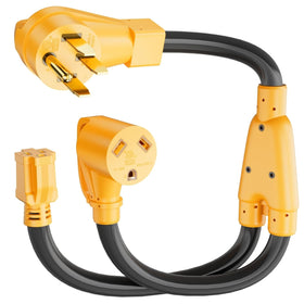 MECMO front view showing 14-50P to TT-30R and 5-15R for versatile power