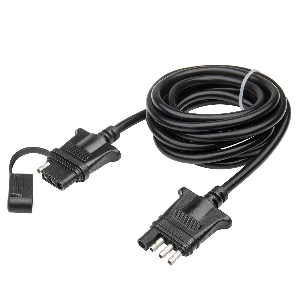 MECMO front view of 4-pin flat extension showing full cable for easy towing