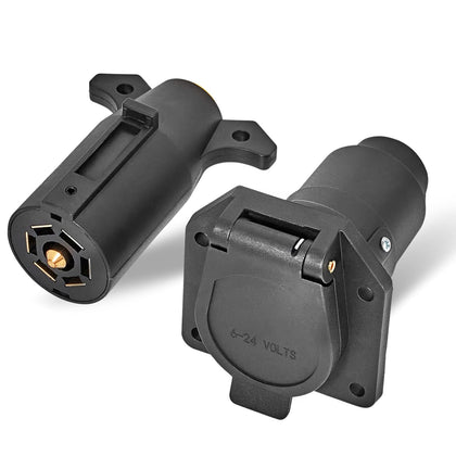 MECMO front view of 7-way connector showing durable housing and functionality