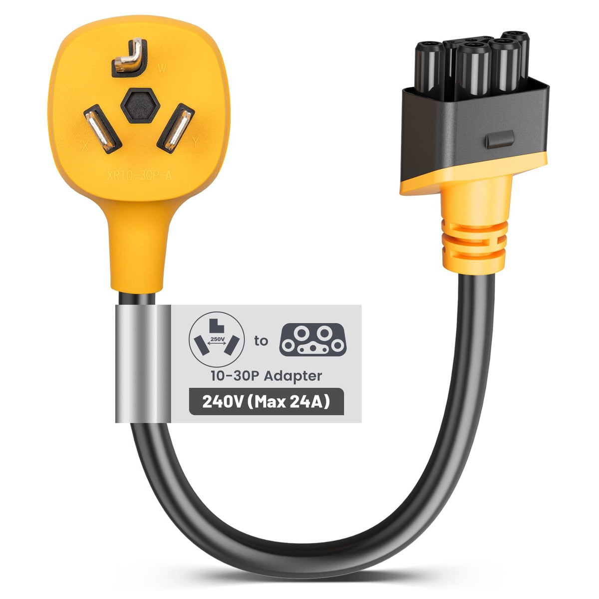 MECMO front view adapter showing plug and connector for reliable charging