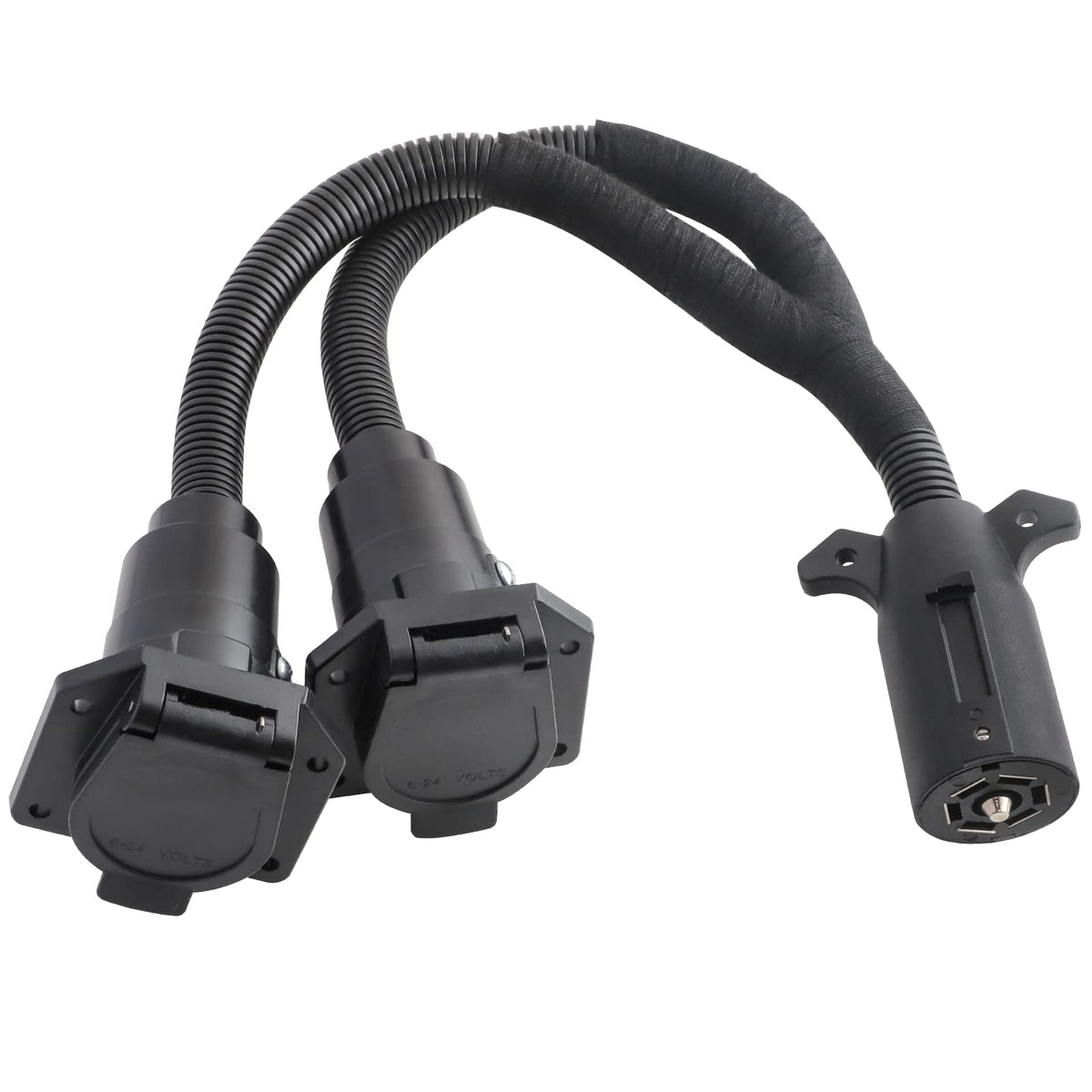 MECMO front view of 7-pin male plug showing easy plug-in connection benefits
