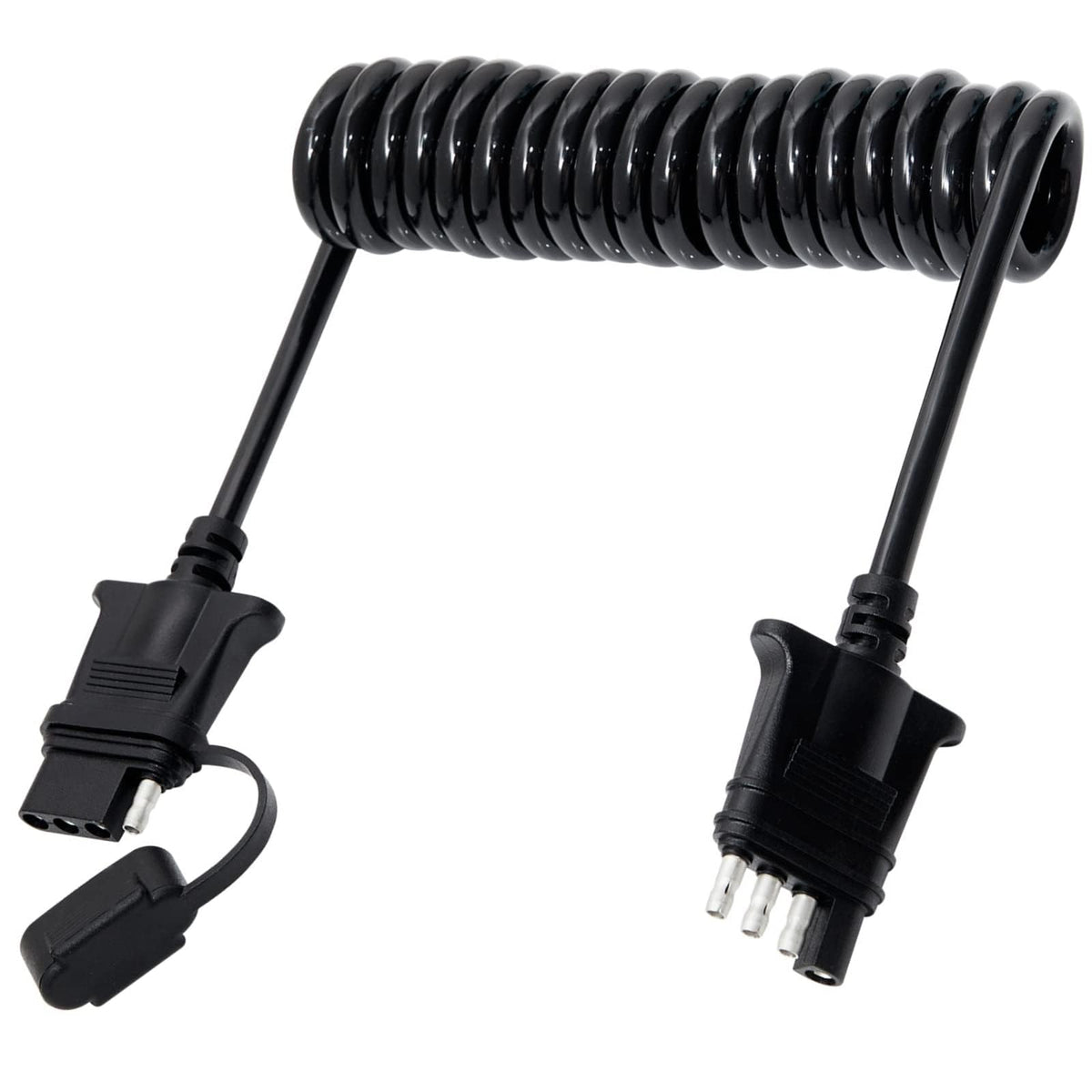 MECMO front view of 4-pin connector showing secure plug fit
