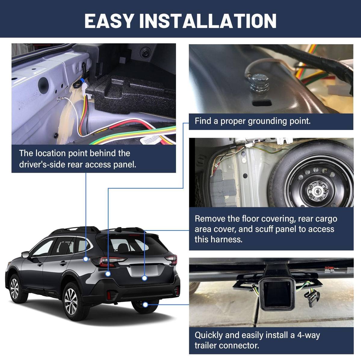 MECMO bonded wiring and gauge detail for durable towing connection