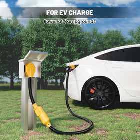 MECMO in use with portable EV charger showing convenient travel charging